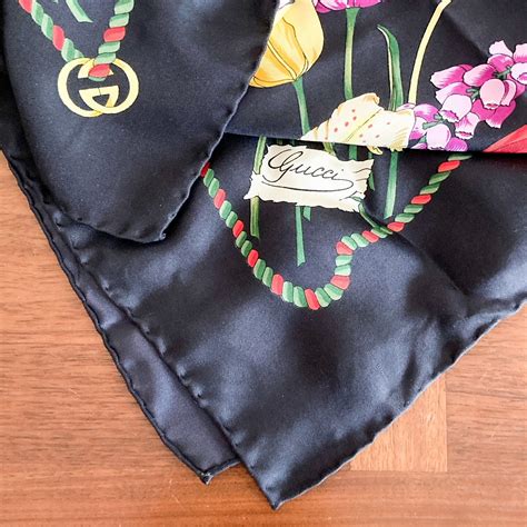 gucci scarf silk black